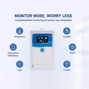 Enregistreur de données de température et d'humidité 4G avec suivi GPS et surveillance sans fil à distance, compatible API MQTT pour expédition mondiale - Product Image 1