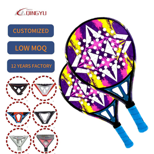 Raqueta de Pádel Qingyu Sport con Logotipo Personalizado, Forma Redonda/Lágrima/Diamante, Raqueta de Pádel de Fibra de Carbono 24k, Equipamiento para Pickleball - Product Image 1