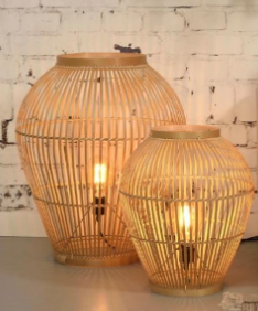 Lampe de plafond en bambou tressé, lustre, suspension, luminaire suspendu LED, prix d'usine - Product Image 2