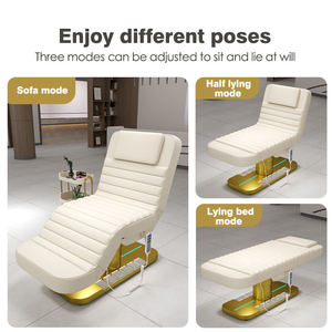 Ensemble <span class=keywords><strong>de</strong></span> meubles <span class=keywords><strong>de</strong></span> salon <span class=keywords><strong>de</strong></span> <span class=keywords><strong>beauté</strong></span> <span class=keywords><strong>de</strong></span> luxe, lit <span class=keywords><strong>de</strong></span> massage électrique en cuir PU à 4 moteurs - Product Image 5