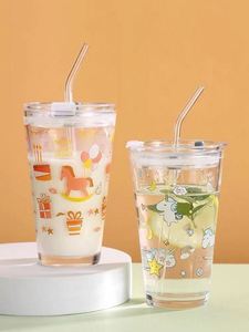 Tazas de Vidrio Personalizadas con Logotipo de 350 ml y 400 ml con Escala y Tapa de Silicona con Pajita de Fácil Apertura para Bebidas Energéticas - Product Image 5