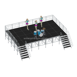 แท่นแท่นเวทีอะลูมิเนียมแบบพกพาสำหรับงานคอนเสิร์ตกลางแจ้งและงานแต่งงานเวทีสี่ขา - Product Image 5