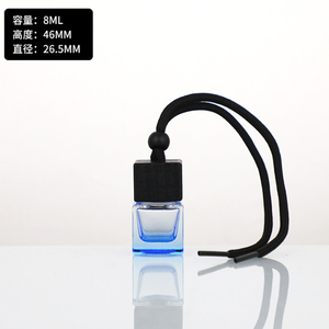 8ml Colored Car Perfume Hanging <strong>Bottle</strong> Perfume Square Glass <strong>Bottle</strong> <strong>Diffuser</strong> <strong>Bottle</strong> with Black Wood Cover - Product Image 4