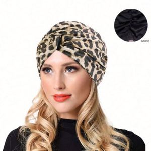 Gorro con Estampado Africano y Lazo en la Parte Superior, Forro de Satén, Turbante Unisex para Deportes, Playa y Fiestas, Accesorios para el Cabello - Product Image 4