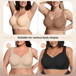 Sujetador Deportivo Inalámbrico para Mujer, Talla Grande, Sin Costuras, <span class=keywords><strong>Invisible</strong></span>, con Soporte, Efecto Push-Up, Cómodo, Estilo Delgado, Color Sólido - Product Image 5