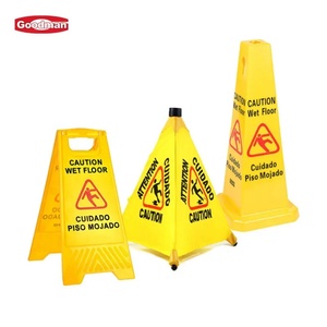 Señal de piso húmedo emergente portátil Material de PP Suministros de limpieza de conserje comercial para prevención de accidentes de resbalones y caídas - Product Image 4