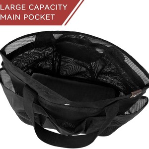 Bolsa de ducha ventilada de color sólido resistente al agua, cesta de baño grande de malla, organizador para gimnasio, dormitorio, artículos de aseo, playa, natación - Product Image 4