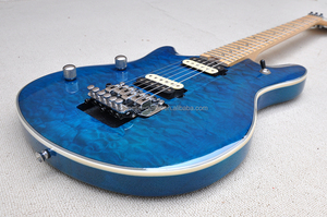 Flyoung Linkshänder E-Gitarre Blau mit Chrom Floyd Rose Brücke Musikinstrument - Product Image 4