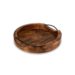 ถาดไม้ถือทรงกลมแบบโบราณกันน้ำใช้ในร่ม - Product Image 3