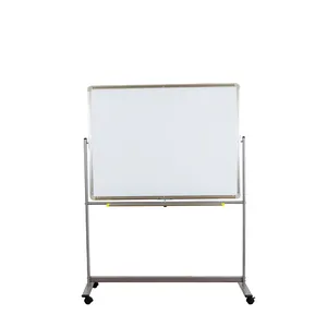 Mobile Double sides whiteboard, Four excellent universal wheels that allow the board to move freely, with brakes