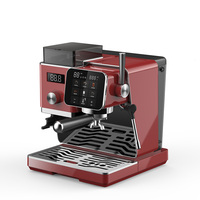 Machines à expresso professionnelles commerciales avec moulin intégré, en acier inoxydable, semi-automatiques, pour restaurant