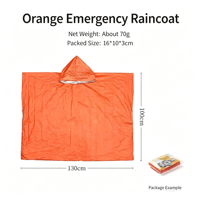 Poncho de Pluie Portable Long d'Urgence, Imperméable Multifonction Épais et Réfléchissant Coupe-Vent pour Cyclisme et Randonnée – Vente en Gros