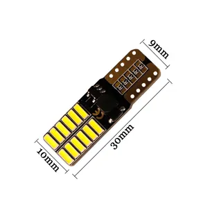 Siêu sáng T10 CANBUS <span class=keywords><strong>LED</strong></span> 220mA W5W bóng đèn <span class=keywords><strong>LED</strong></span> ánh sáng <span class=keywords><strong>24</strong></span> SMD 4014 <span class=keywords><strong>Led</strong></span> Xe cụ đèn Bóng đèn Đèn Dome ánh sáng 12V - Product Image 2