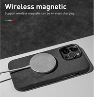 Coque de téléphone pour iPhone 16 Pro, authentique Alcantara italien, entièrement recouverte, avec cadre de caméra en métal, aimant puissant, prix d'usine