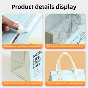 Sac d'emballage isotherme personnalisé jetable en non-tissé laminé aluminium avec poignée pour barbecue - Product Image 6