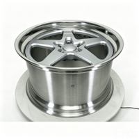 Nuevas llantas Geruida Hyper Silver pulidas de cinco radios, forjadas en aleación de aluminio 6061 T6, prensadas a 12000T, con certificación TUV JWL S4-00029, personalizadas de 18-24 pulgadas.