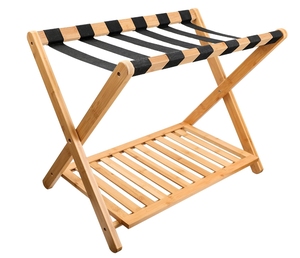 <span class=keywords><strong>Porte</strong></span>-bagages pliant <span class=keywords><strong>Porte</strong></span>-<span class=keywords><strong>valise</strong></span> avec étagère de rangement <span class=keywords><strong>Porte</strong></span>-bagages entièrement assemblé, bambou pour la maison Paquet personnalisé moderne - Product Image 1