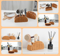 Panier de rangement en plastique à compartiments avec structure en fer, idéal pour les couverts, les télécommandes, les stylos et l'organisation du bureau à la maison