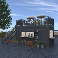 Portable mobile de luxe en acier verre self-service maison d'emballage centre commercial café bar 40ft conteneur
