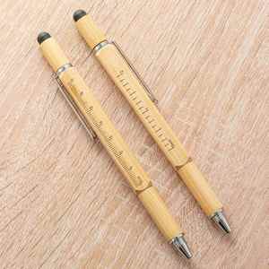 6 in 1 Sports Promotional Eco Friendly Bamboo Tool <b>Ballpoint</b> <b>Pen</b> With for Stylus and Screwdriver Level - Product Image 4