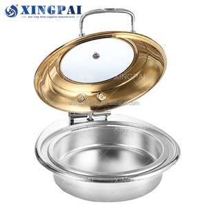 XINGPAI autres fournitures d'hôtel et de restaurant en acier inoxydable 201 <span class=keywords><strong>buffet</strong></span> doré chauffe-plats ronds à vendre - Product Image 5