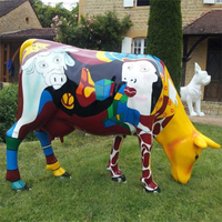 Sculptures d'animaux et statues de vaches en résine grandeur nature de haute qualité, design moderne et artistique pour la décoration de jardin et de maison, cadeaux artistiques