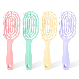 Peigne à cheveux en plastique avec logo personnalisé, design creux, antistatique, à ventilation incurvée, brosse démêlante <span class=keywords><strong>pour</strong></span> cheveux humides et secs, brosse <span class=keywords><strong>pour</strong></span> cheveux bouclés - Product Image 1