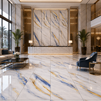 Carrelage en porcelaine Luxury Gold Line 600x1200mm, aspect marbre métallique, carrelage doré émaillé pour hall d'hôtel