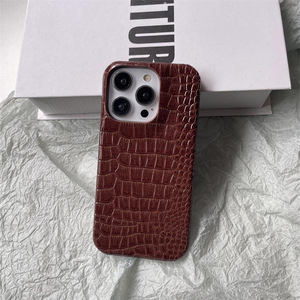 <span class=keywords><strong>Coque</strong></span> de protection élégante en cuir PU texture <span class=keywords><strong>crocodile</strong></span>, style professionnel, pour <span class=keywords><strong>iPhone</strong></span> 17 16 15 14 13 Pro Max - Product Image 1