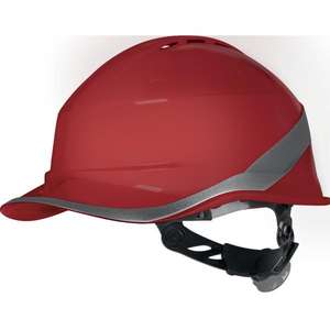 DELTA PLUS-Casco de seguridad rojo ventilado con forma de "gorra de béisbol" con ajuste de rotor-CASCOS EAN MW128876 de 2017 - Product Image 1