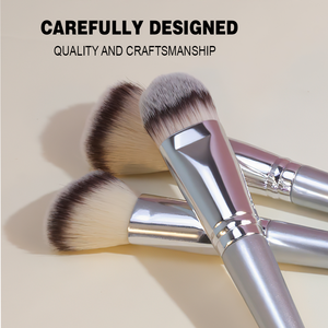 แปรงปัดแก้มทรงใหม่ แปรงปัดแป้งฝุ่นขนาดใหญ่ ขนแปรงนุ่มฟู รุ่นซิลเวอร์ ด้ามไม้ แปรงแต่งหน้า - Product Image 3