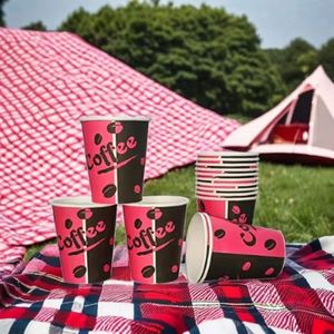 Disposable Custom Printed Single Wall Hot Drink <b>8oz</b> Paper <b>Coffee</b> <b>Cup</b> with Matching Lids - Product Image 5