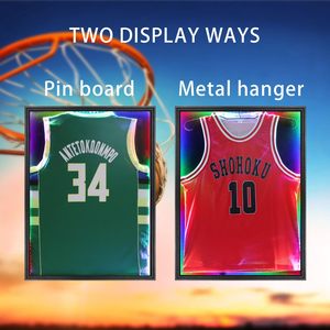 Boîte d'exposition pour maillots avec éclairage LED et porte en <span class=keywords><strong>verre</strong></span>, cadre en bois noir pour maillots de basketball/baseball - Product Image 4