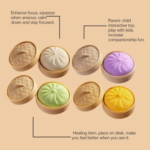 1 Set de 12 Juguetes de Amasar de Material TRP con Diseño de Panecillos al Vapor, Simulación de Vaporera de Colores, Juguete Grande para Mayores de 14 Años, Venta al por Mayor - Product Image 3