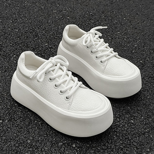 Zapatos Casuales de Cuero para Hombre, Color Blanco, de Alta Calidad, Estilo Italiano, Zapatillas Negras Simples, Transpirables, de Lujo - Product Image 5