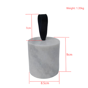 Bouchon <span class=keywords><strong>de</strong></span> <span class=keywords><strong>porte</strong></span> en marbre <span class=keywords><strong>de</strong></span> pierre naturelle avec poignée en PU, rond, noir/blanc, <span class=keywords><strong>décoratif</strong></span>, pour la maison ou le bureau - Product Image 3