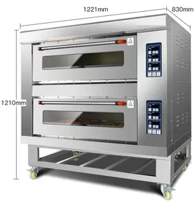 Oven roti otomatis penuh cerdas Harga oven roti dek Tunggal nampan ganda untuk toko pizza CE/peralatan toko roti industri