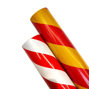 Phản chiếu Vinyl đôi màu vàng đen phản chiếu phim nguy hiểm sọc kỹ sư lớp phản chiếu tấm cho cảnh báo an toàn - Product Image 3