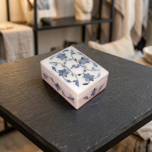 Stonecrafts International Marble Jewelry <b>Box</b> Floral Pattern Engraved Printing Rectangle Shape Customizable Options Model MOP0190 - Product Image 3