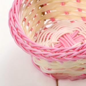 Cesta Redonda de Mimbre Sintético, Ecológica, Hecha a Mano, de Gran Capacidad, <span class=keywords><strong>para</strong></span> <span class=keywords><strong>Huevos</strong></span> de Pascua, Uso en Cocina y Hogar - Product Image 5