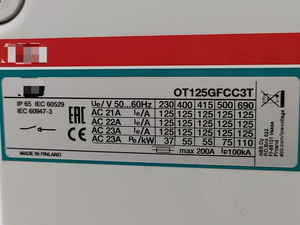 Nuovissimo Originale Apparecchiatura di Controllo per Automazione <span class=keywords><strong>Industriale</strong></span> Pezzo Originale Nuovo 1sca148608r1001 Ot125gfcc3t Interruttore di Sicurezza - Product Image 2