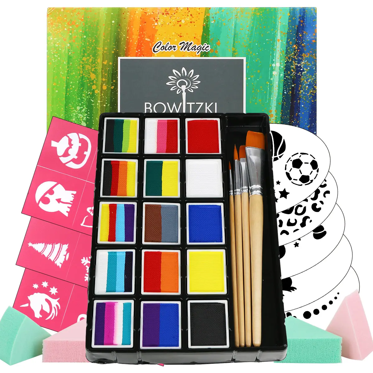 Festival Art case 6 colores Neon Make up Kids Kit de pintura facial profesional a base de agua Face Body Paint Palette