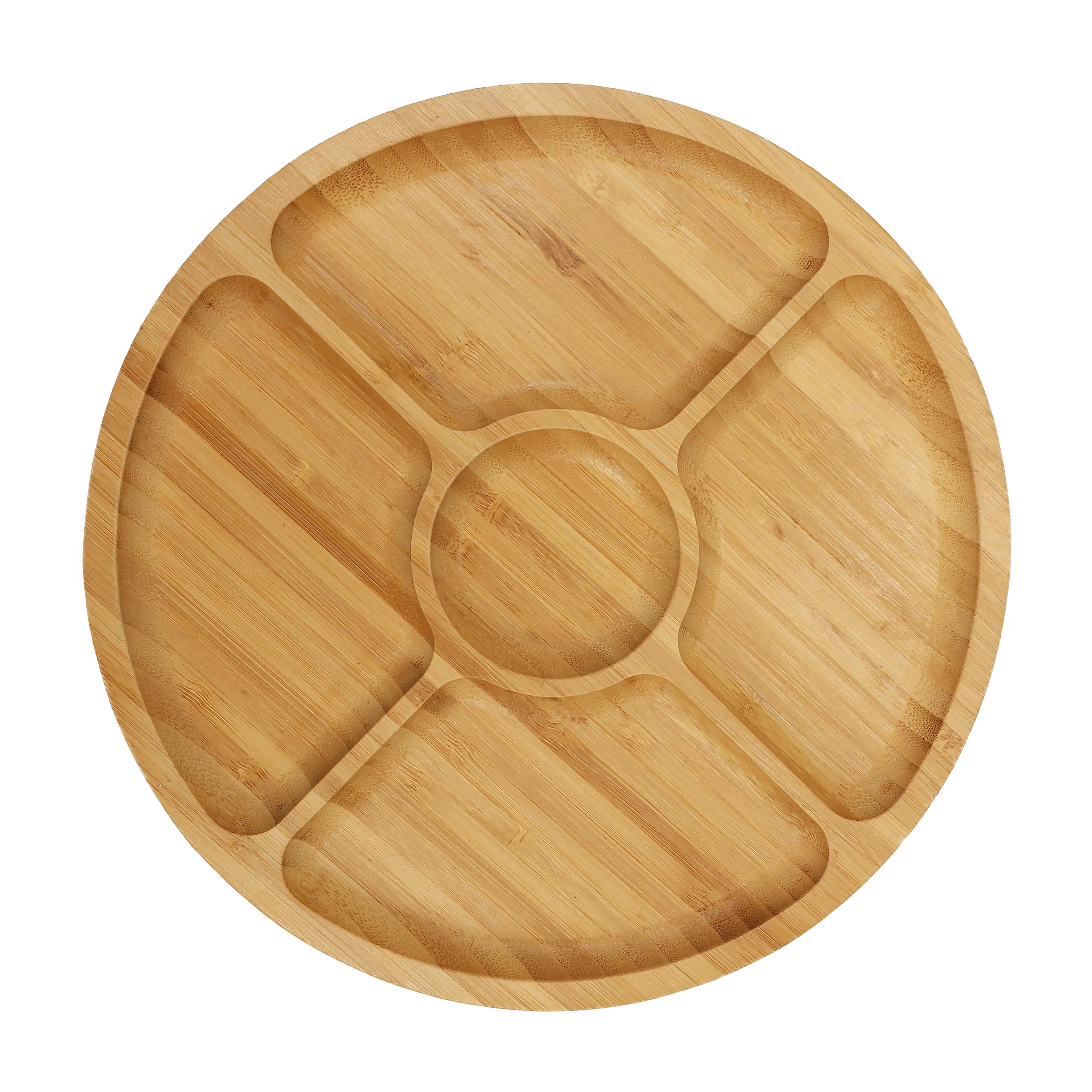 Bamboo Wooden Serving Tray Dishes Dessert Fruit Cookie Plate Board Natural for Party All-season Engraving