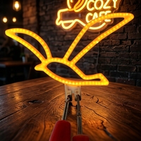 Enseigne néon LED personnalisée orange et jaune, décor mural à intensité variable alimenté par USB pour café, bar, bar tiki, fête, cadeau style hawaïen