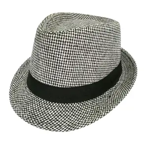 Manufactory Winter Cotton Houndstooth Fedora Hats Man