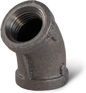 1 inch đen gang phụ kiện đường ống <span class=keywords><strong>45</strong></span> độ khuỷu tay cho DIY steampunk phong cách retro Kệ Bracket - Product Image 2