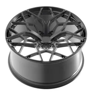 GVICHN-ruedas forjadas de aleación de aluminio 5x120, 5x108, 5x100, 5x114,3, 17, 18, 19, 20, 21 pulgadas, color negro cepillado