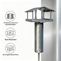 Mangeoire à oiseaux personnalisée JH-Mech, résistante aux écureuils, avec structure ventilée ouverte, toit incliné et étanche, support pour mangeoire à oiseaux