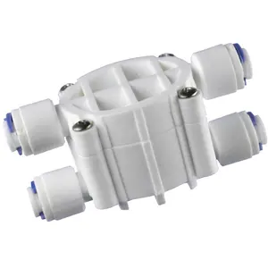 Venta al por mayor purificador de agua de la válvula de cierre-Válvulas de plástico de cuatro vías, accesorios rápidos de cierre automático de 1/4 "para filtro de agua del sistema RO