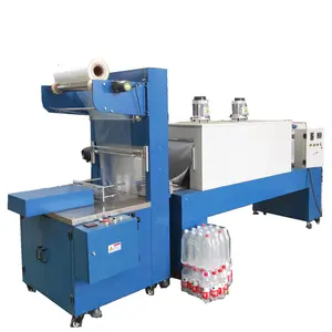 Semi-automatic PE Film Heating Stretch Shrink Wrapping Packing Machine Complete Bottle Water Cans Beer Cola Production Line
